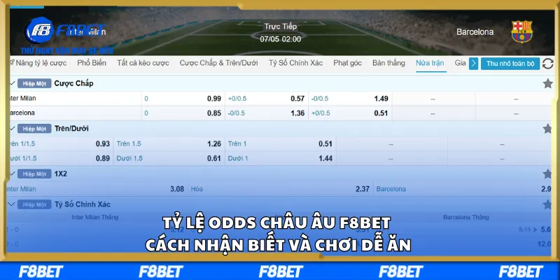 Tỷ Lệ Odds Châu Âu F8BET Cách Nhận Biết Và Chơi Dễ Ăn